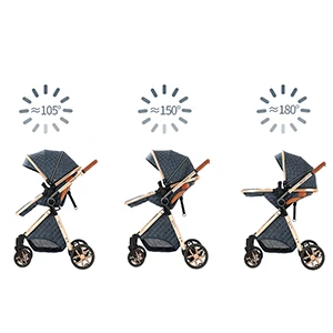 Portable Baby Stroller 3 in 1 Luxury with Car Seat and Sleeping Basket Lightweight Baby Pram High Landscape Infant Pushchair Multifunction Adjustable Travel Buggy Easy Folding Compact Portable Safe Comfortable Stylish Perfect for Travel Baby Carriage