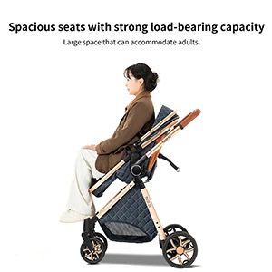 Portable Baby Stroller 3 in 1 Luxury with Car Seat and Sleeping Basket Lightweight Baby Pram High Landscape Infant Pushchair Multifunction Adjustable Travel Buggy Easy Folding Compact Portable Safe Comfortable Stylish Perfect for Travel Baby Carriage