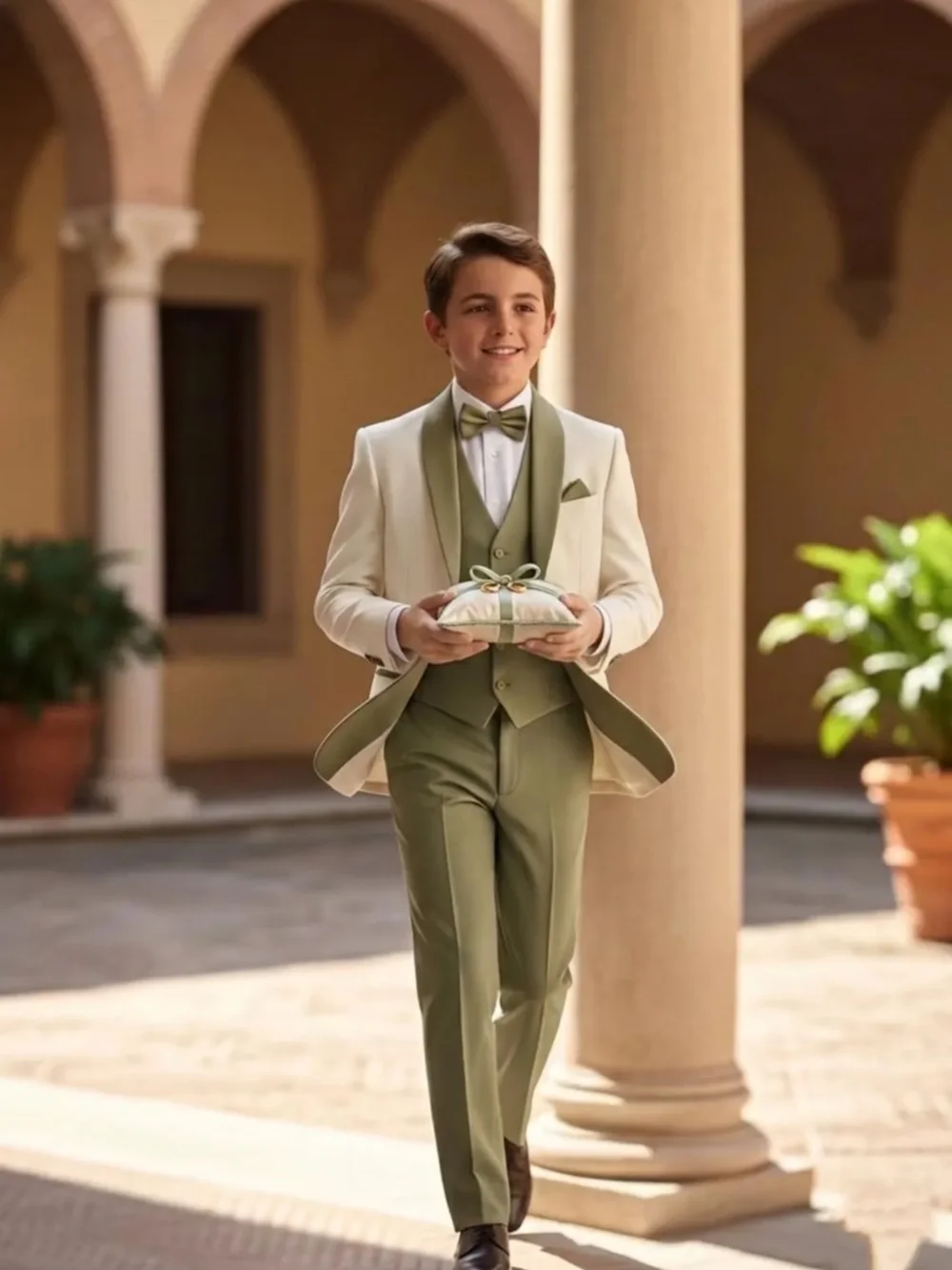 High Quality Boys Homecoming Suit Set 3 Pieces Classic Handsome Shawl Lapel Kids Tuxedo Banquet Party Wear Performance Sets