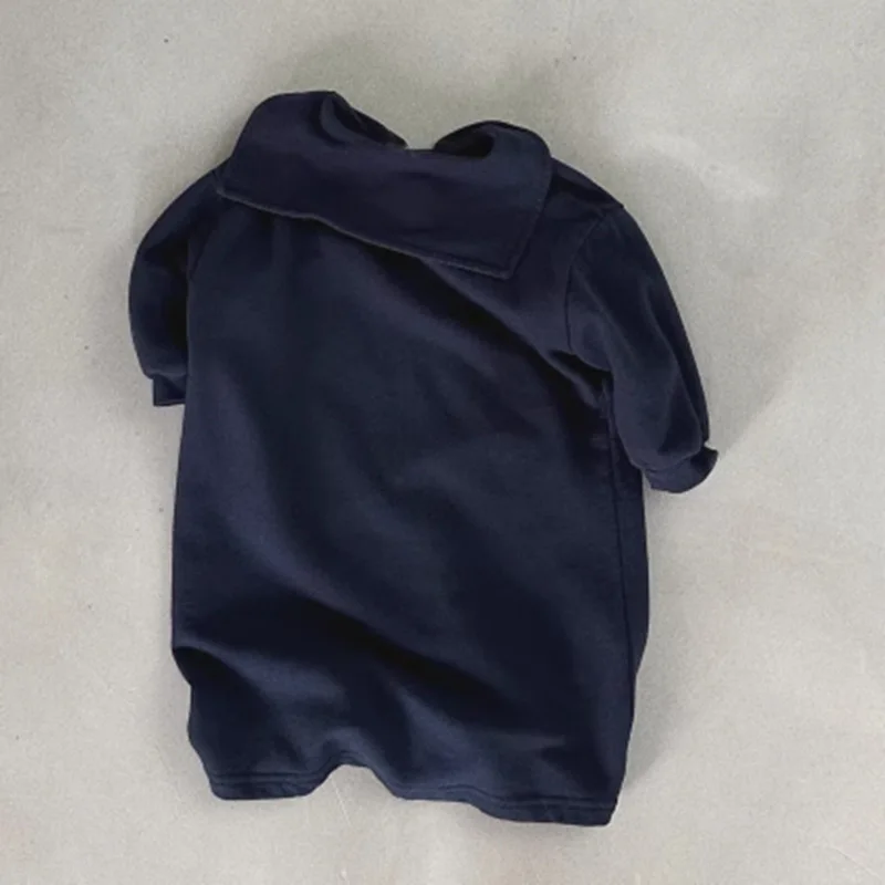 Korean Children's Clothing New Dress Girls Autumn and Winter Casual Loose College Style Lapel Collar Medium and Long Skirt