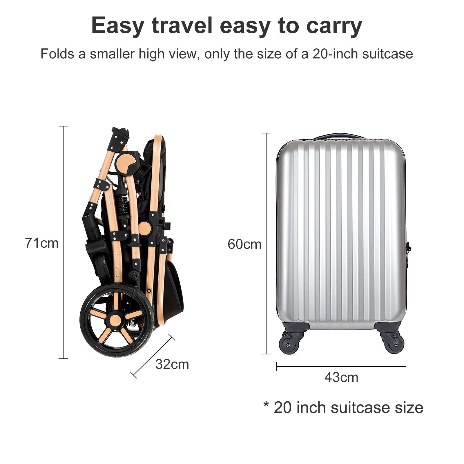 3 in 1 Stroller Multifunctional Car Seat Memory Foam Mattress Storage Bag Lightweight Folding Portable Travel Four Wheel Stroller Fashionable Pushchair Great Choice for Parents Popular Baby Carriage