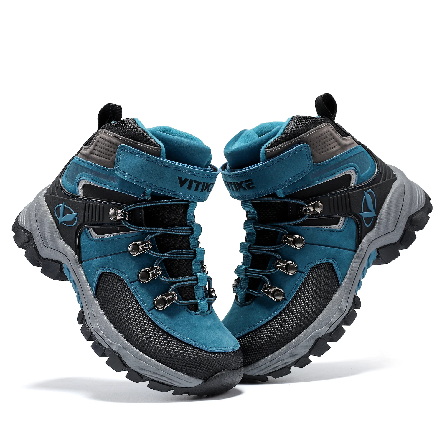 Kids Hiking Boots Outdoor Walking Climbing Antiskid Sneaker Comfortable Snow Shoes with Steel Buckle Sole for Boys And Girls