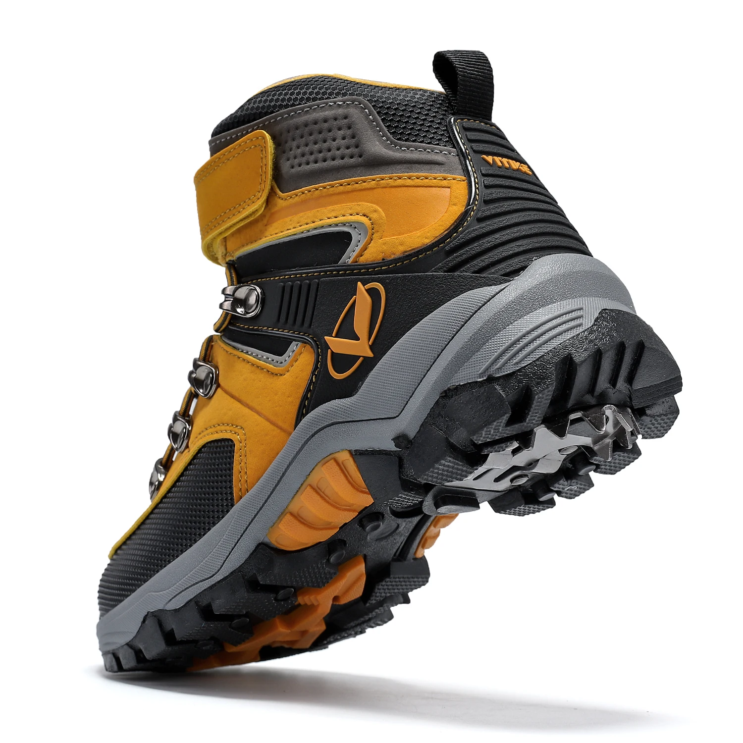 Kids Hiking Boots Outdoor Walking Climbing Antiskid Sneaker Comfortable Snow Shoes with Steel Buckle Sole for Boys And Girls