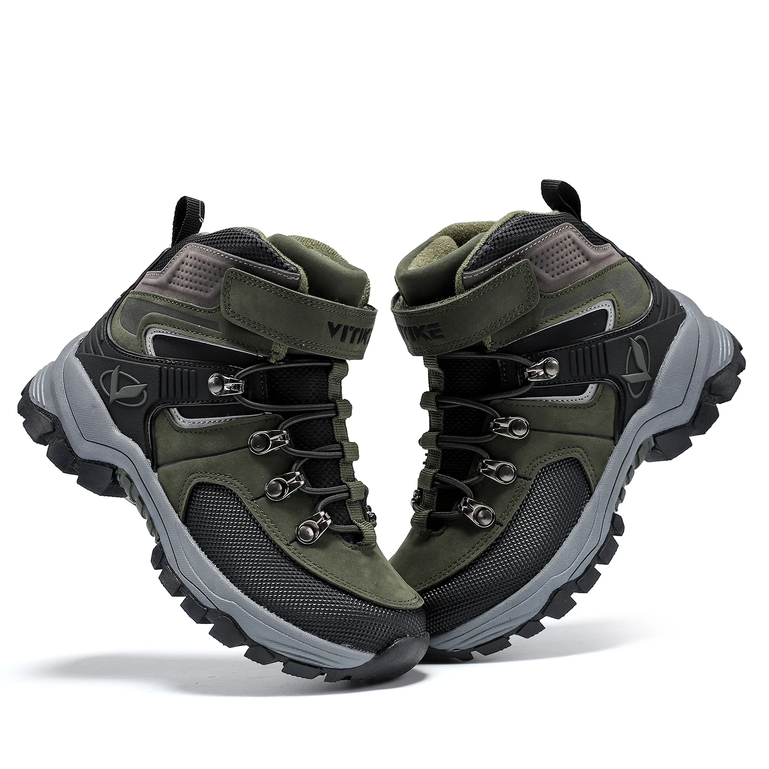 Kids Hiking Boots Outdoor Walking Climbing Antiskid Sneaker Comfortable Snow Shoes with Steel Buckle Sole for Boys And Girls