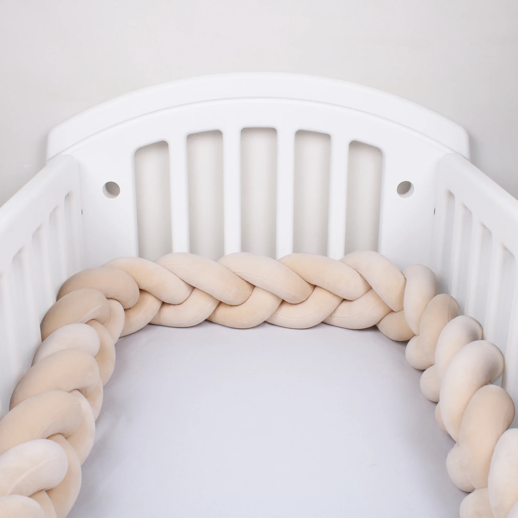 1-4M Baby Bumper Bed Braid Knot Pillow Cushion Bumper for Infant Crib Protector Cot Bumper Room Decor Crib Bedding Braid Set
