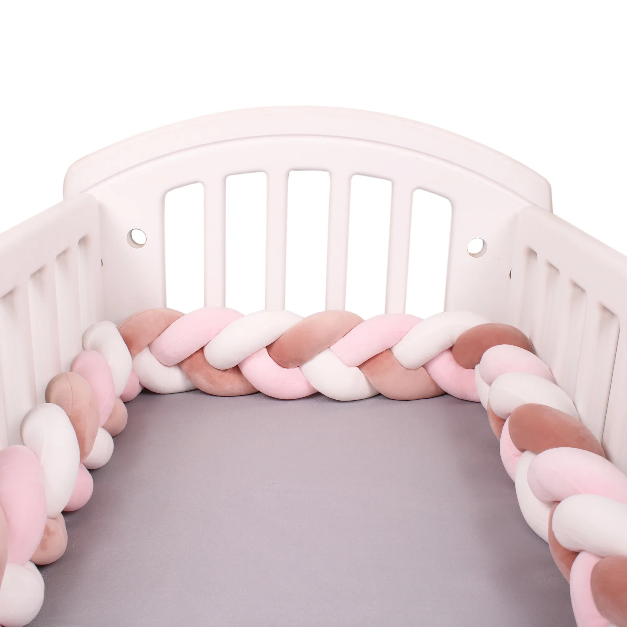 1-4M Baby Bumper Bed Braid Knot Pillow Cushion Bumper for Infant Crib Protector Cot Bumper Room Decor Crib Bedding Braid Set