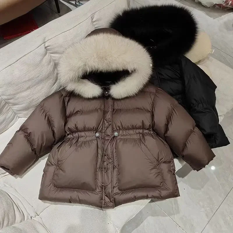 ZOETOPKID Winter Hooded Medium To Long Children's Thick Hairy Decorative Cotton Jacket Kids Winter Coat Boys Girls Parkas