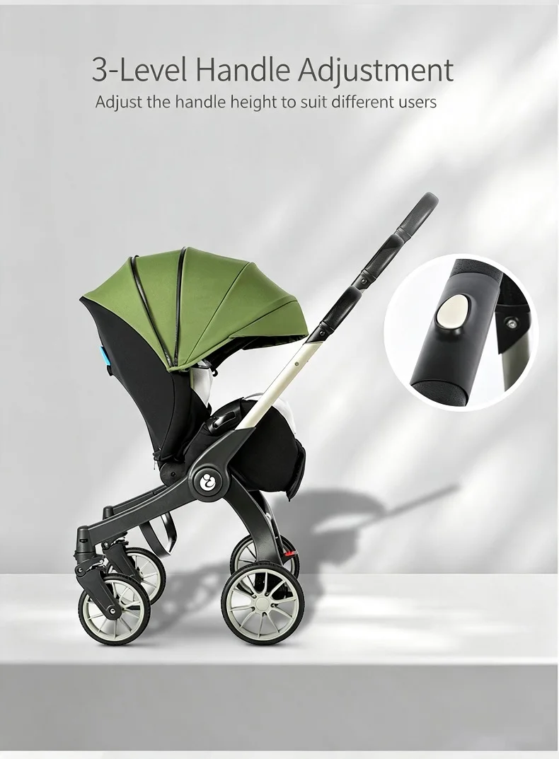 Versatile Multimode Baby Travel Stroller, Multiple Adjustable Reclining Positions, Convenient One-Click Compact Folding, Sturdy Shock-Absorbing Wheels, Comfortable Soft Seat Pad For Daily Outdoor Walking