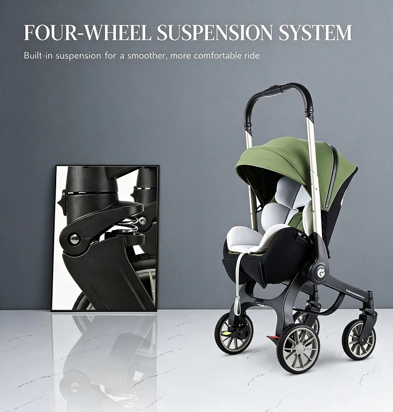 Versatile Multimode Baby Travel Stroller, Multiple Adjustable Reclining Positions, Convenient One-Click Compact Folding, Sturdy Shock-Absorbing Wheels, Comfortable Soft Seat Pad For Daily Outdoor Walking
