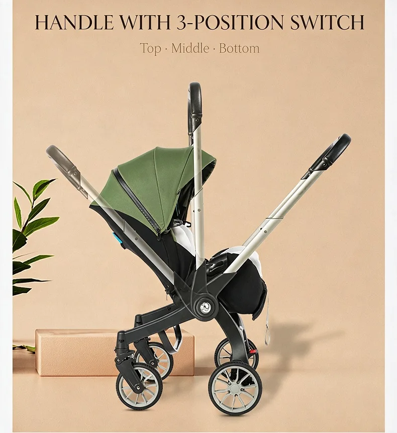 Versatile Multimode Baby Travel Stroller, Multiple Adjustable Reclining Positions, Convenient One-Click Compact Folding, Sturdy Shock-Absorbing Wheels, Comfortable Soft Seat Pad For Daily Outdoor Walking
