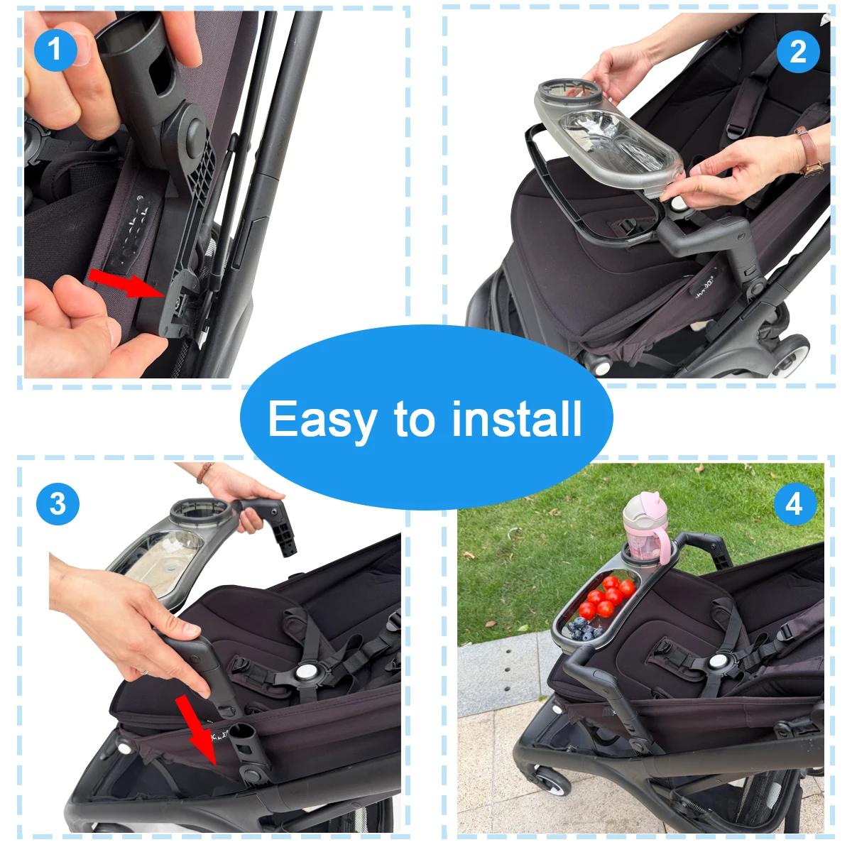 Colu Kid  Stroller Snack Tray for Bugaboo Butterfly 1 Strollers, Foldable & Easy-Clean, NOT for Butterfly 2