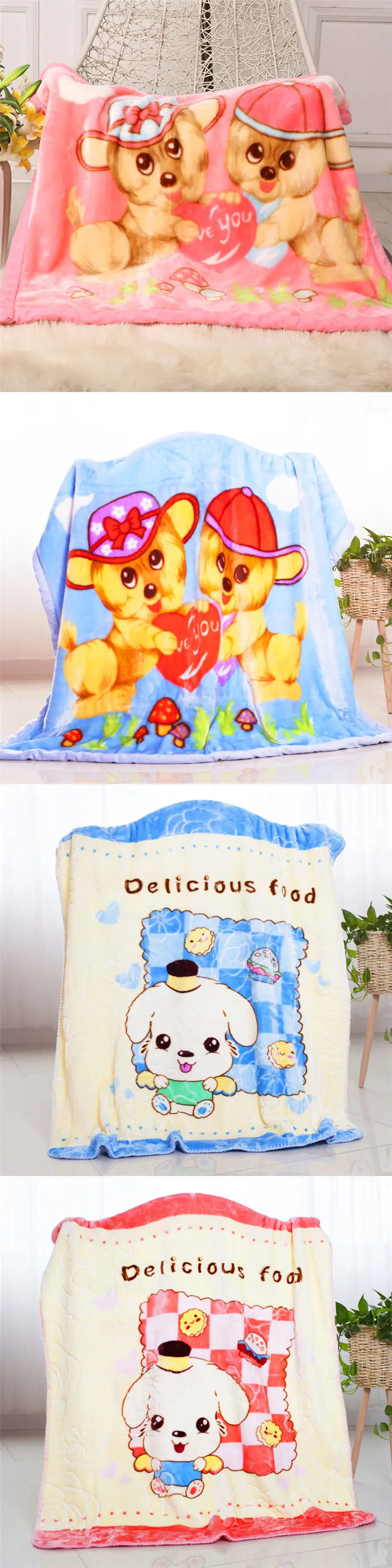 New Children's Blanket For Newborn Baby Sleep Thicken Double Layer Baby Swaddle Comfortable Cartoon Bedding Blankets Quilts