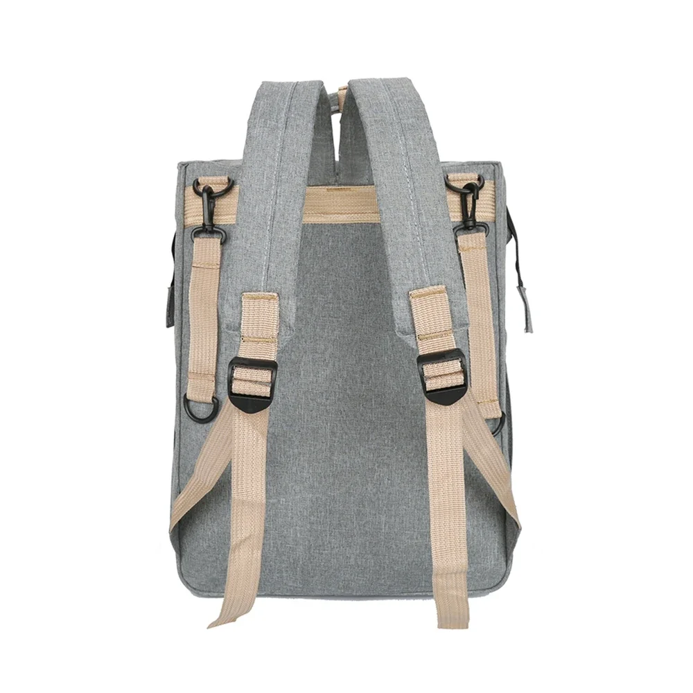 Foldable Bed Diaper Bag with Changing Station Insulated Pocket and Large Capacity Multifunctional Double Shoulder Mommy Bag