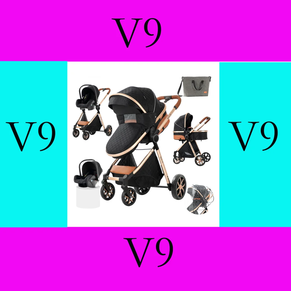3 in 1 Stroller Baby Stroller Baby Car High Landscape Lightweight Portable Foldable Travel Pram Newborn Carriage Multi Functional with Baby Car Seat Memory Cotton Mattress Storage Bag Fashion Street Shop Cart Popular Tide Parents Thoughtful Good Choice