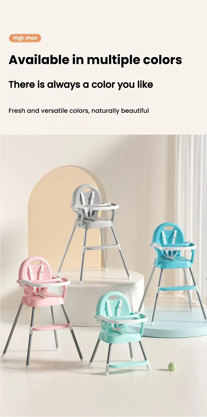 Baby High Chair Baby Dinning Table Chair Multi Functional Infant High Chair Wide Seat Safety Baby Chair