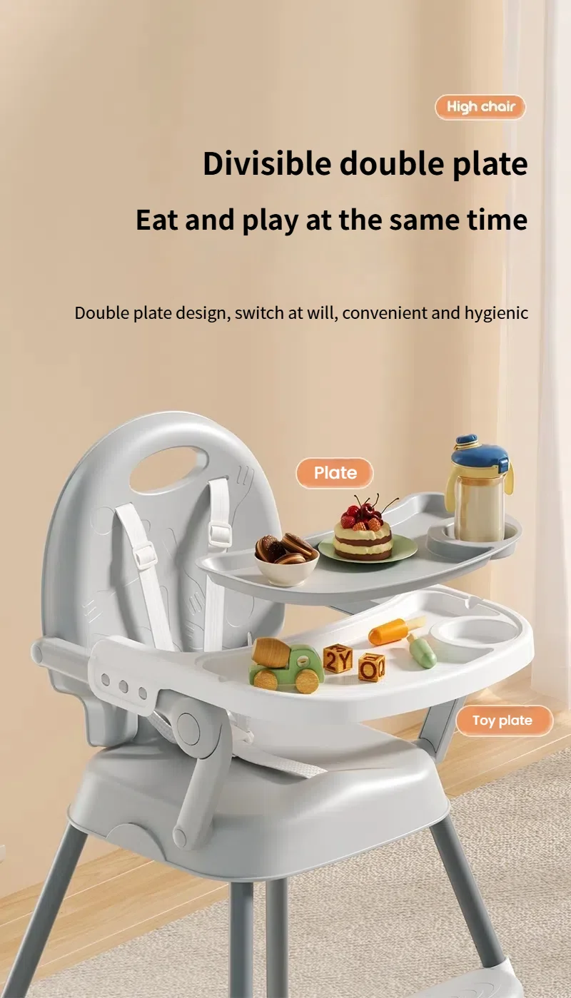 Baby High Chair Baby Dinning Table Chair Multi Functional Infant High Chair Wide Seat Safety Baby Chair