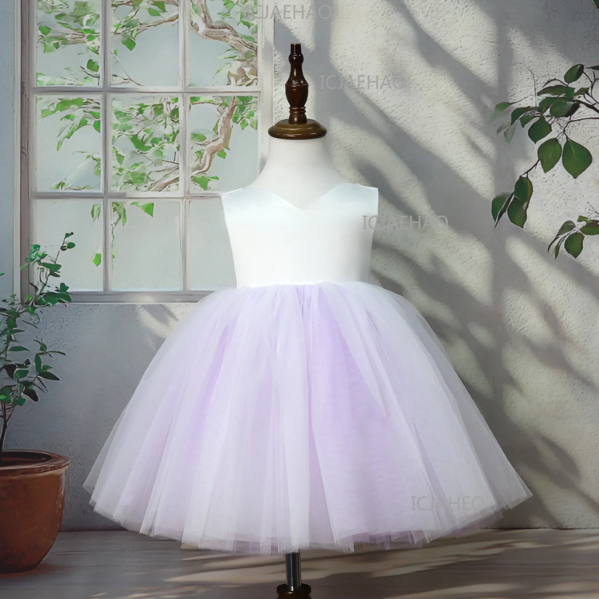 Children Gown Sleeveless Elegant Tutu Host Performance Birthday Party Banquet Princess Dress Flower Girl Wedding Girls Holiday