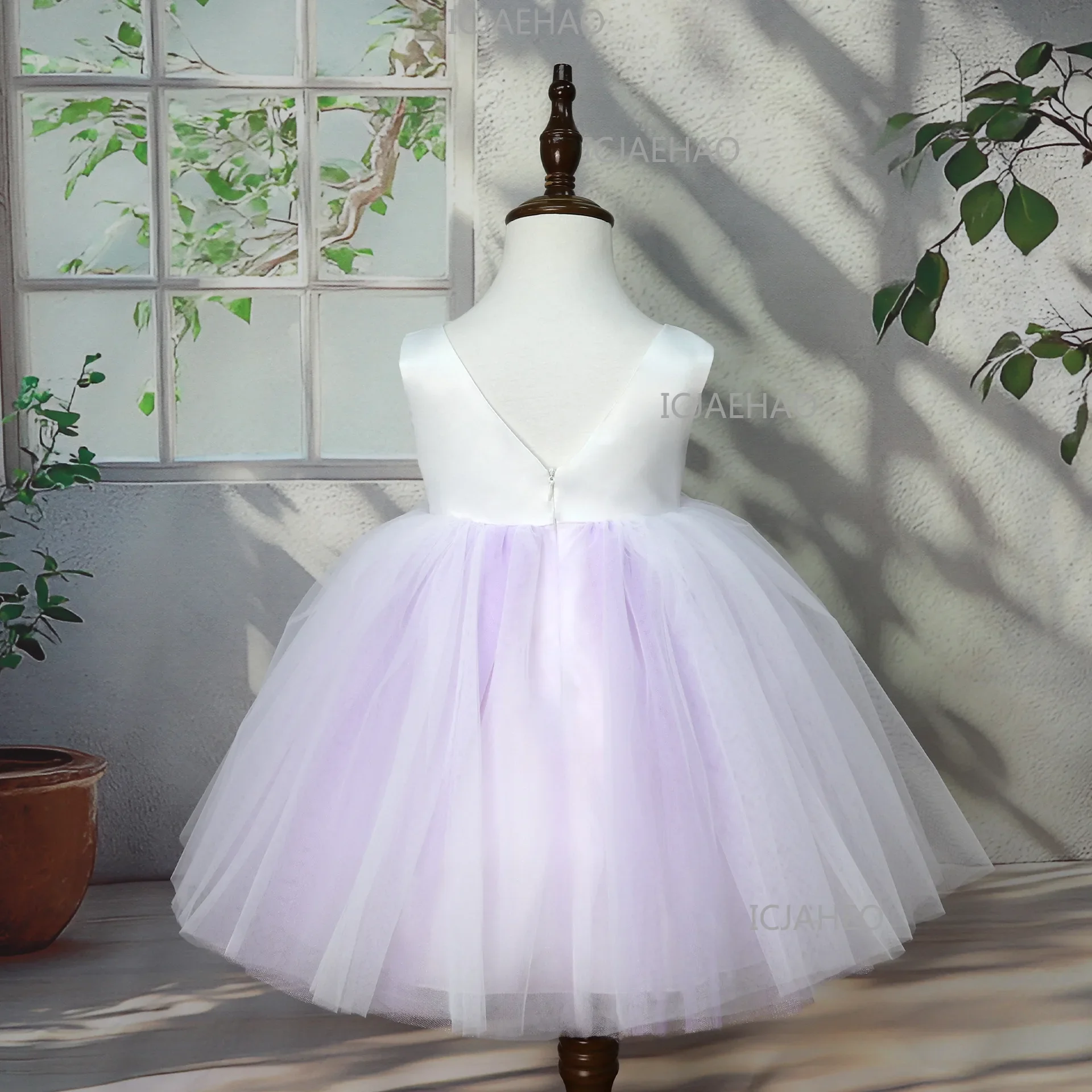 Children Gown Sleeveless Elegant Tutu Host Performance Birthday Party Banquet Princess Dress Flower Girl Wedding Girls Holiday