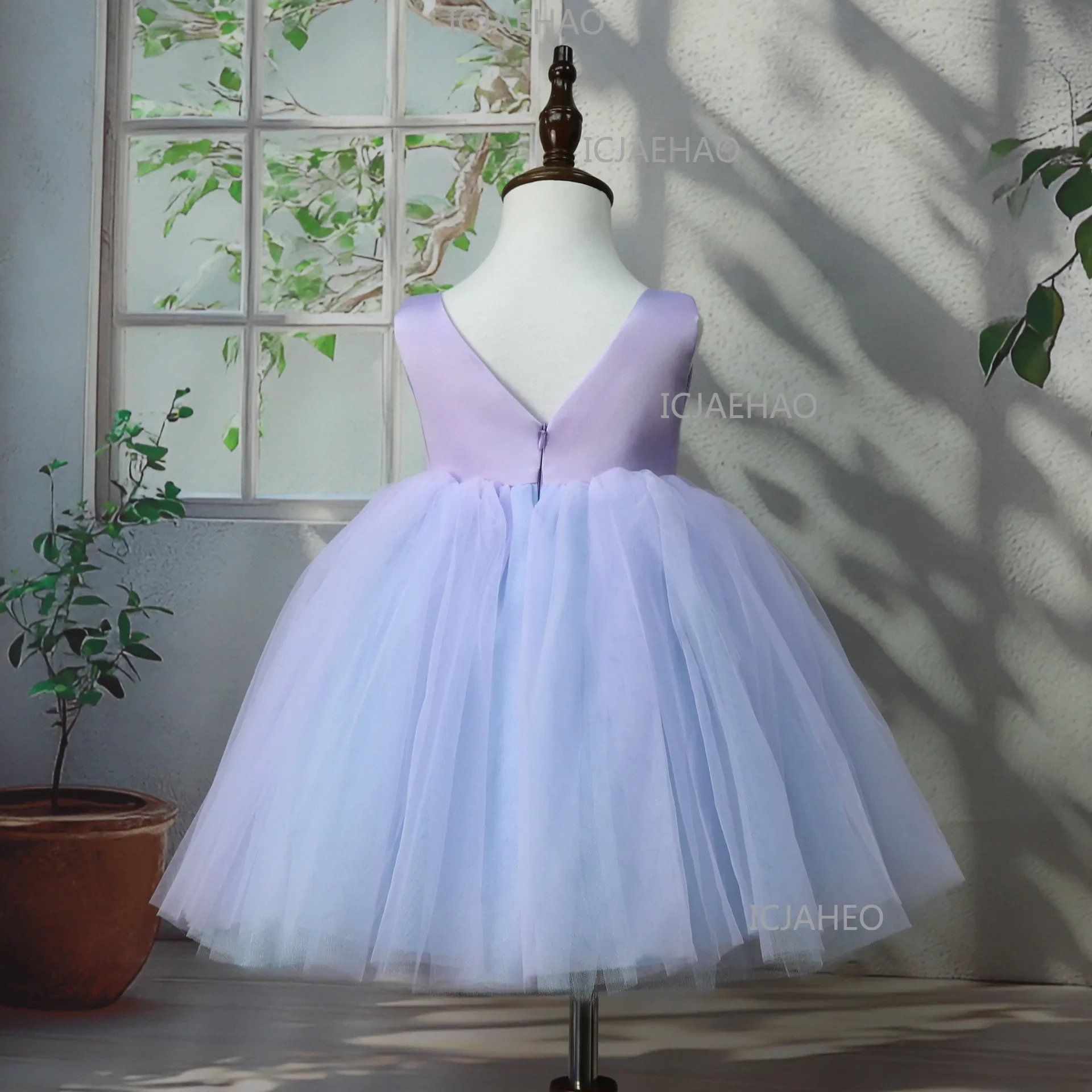 Children Gown Sleeveless Elegant Tutu Host Performance Birthday Party Banquet Princess Dress Flower Girl Wedding Girls Holiday