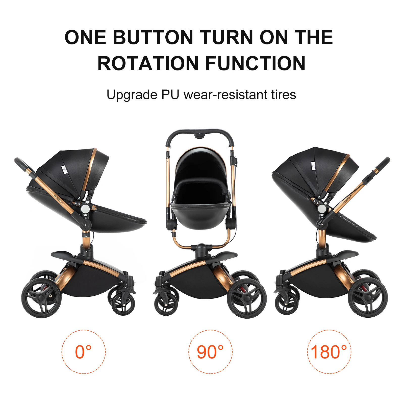Baby Stroller Baby Car 3 in 1 Stroller Luxury High Quality Lightweight Portable Foldable Travel Pram Multi Functional Newborn Carriage
