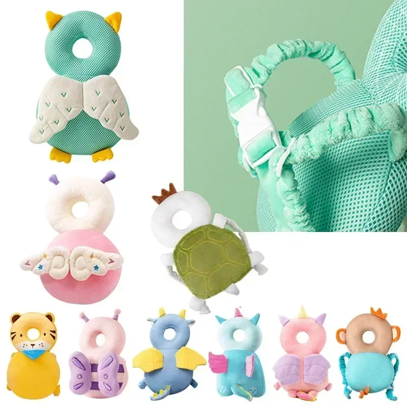 Adjustable Angel Bee Cartoon Baby Head Protector Pad, Shock‑Absorbing Soft Safety Cushion, Fall‑Prevent Headgear for 1‑3 Years Old Toddlers