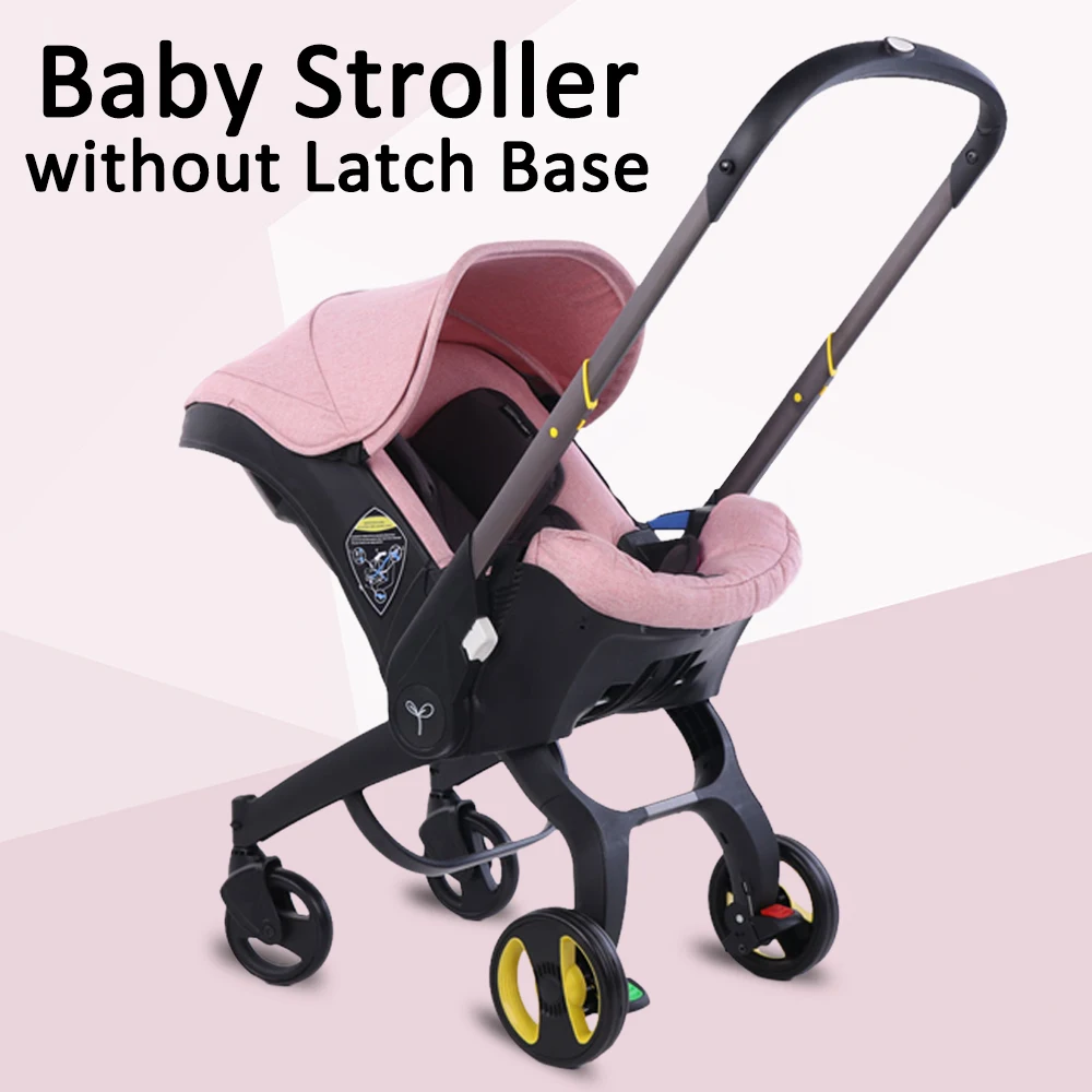 3‑in‑1 Lightweight Foldable Baby Stroller Travel System, Reversible Push Seat Convertible to Bassinet & Carrycot Pram, Portable Newborn Pushchair with Sun Canopy Multi‑Function Baby Carriage