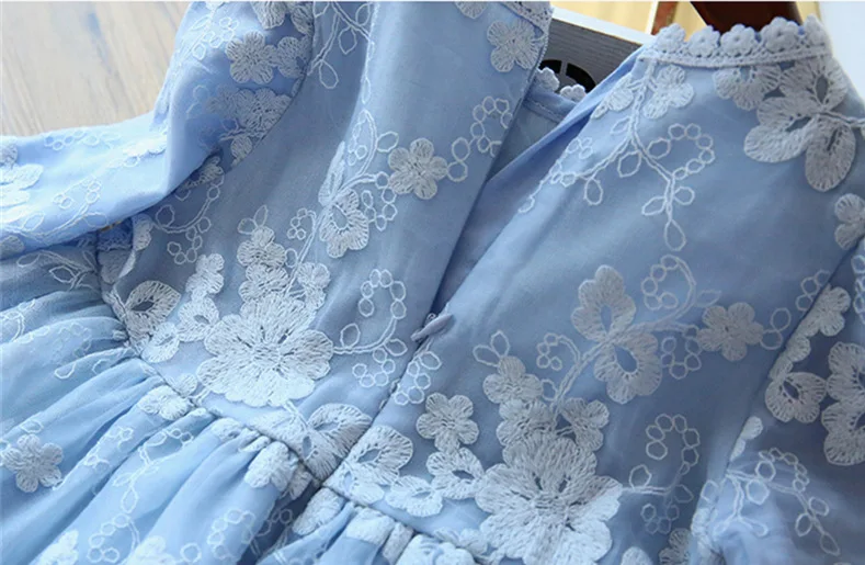 Girls New Spring and Autumn High-End Temperament Long Sleeve Solid Color Dress