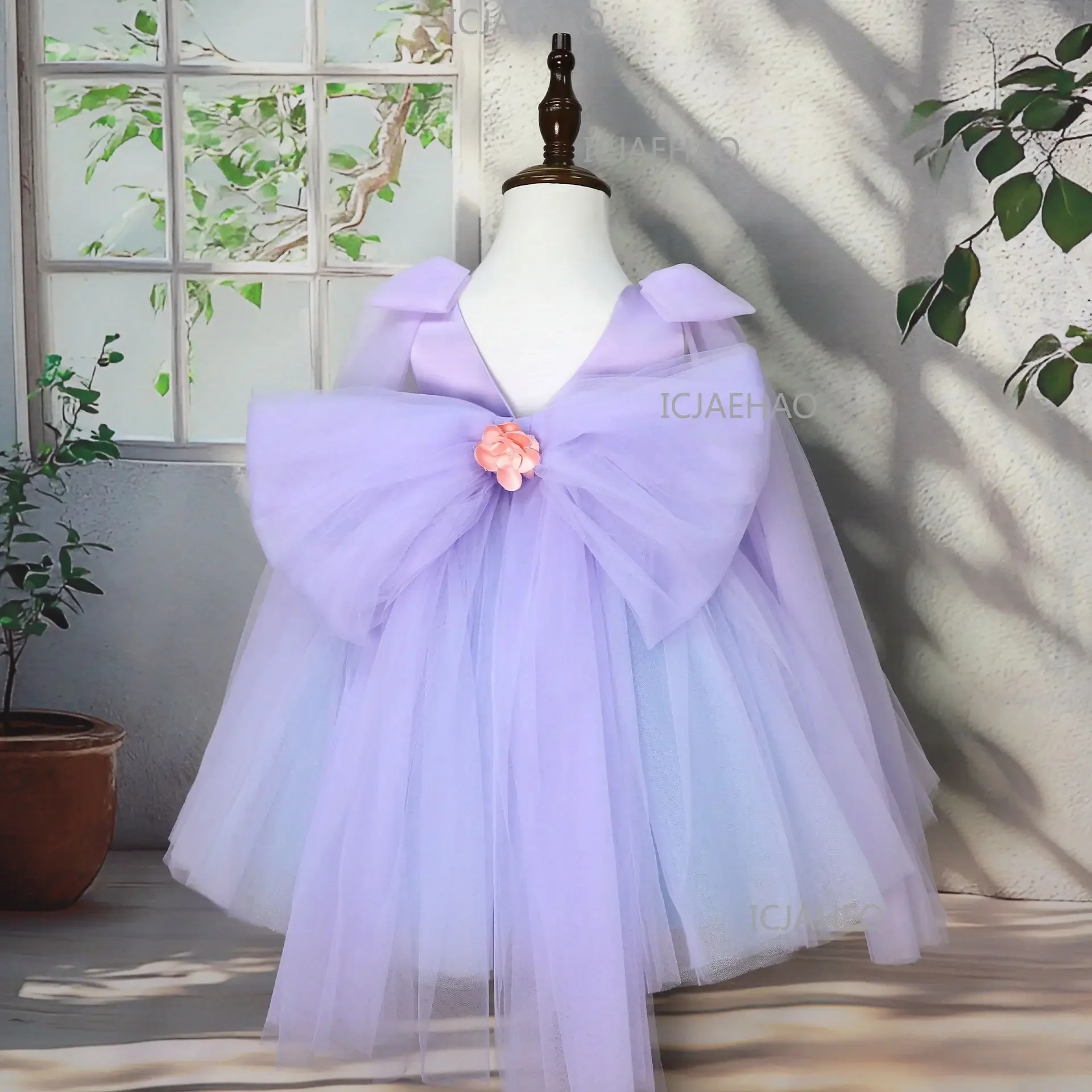 2026 Kids Handmade 3D Applique Tulle Sleeveless Dress New ChildrenGirl Party Banquet Clothes Girls Gown Princess Wedding Flower