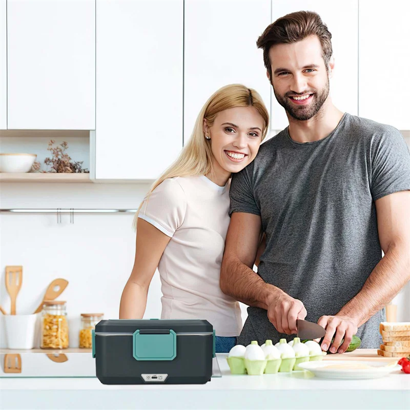 2-in-1 electric lunch box leak-proof portable food warmer microwave bento lunch box with stainless steel container