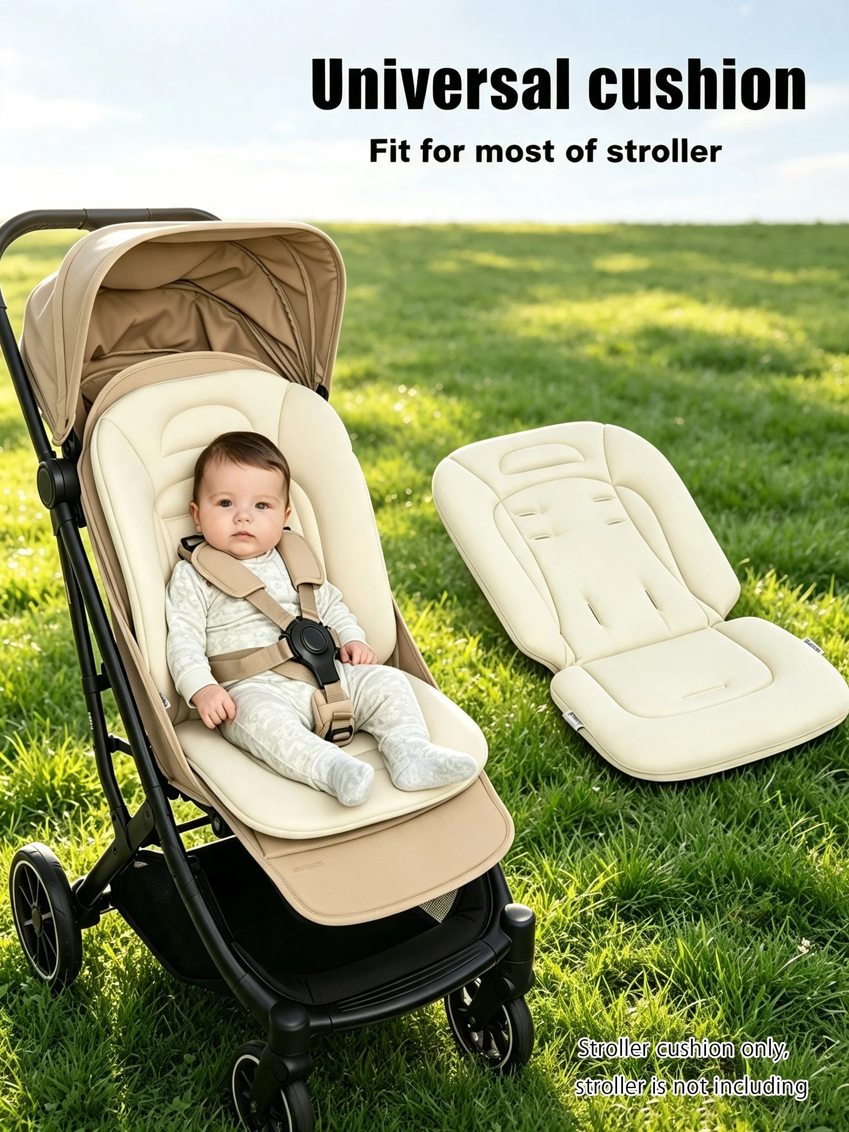 Cozy Thick Stroller Mat for Baby, Non-Slip Warm Seat Cover, Universal Cushion for Pram & Car Seat, Ideal Newborn Shower Gift