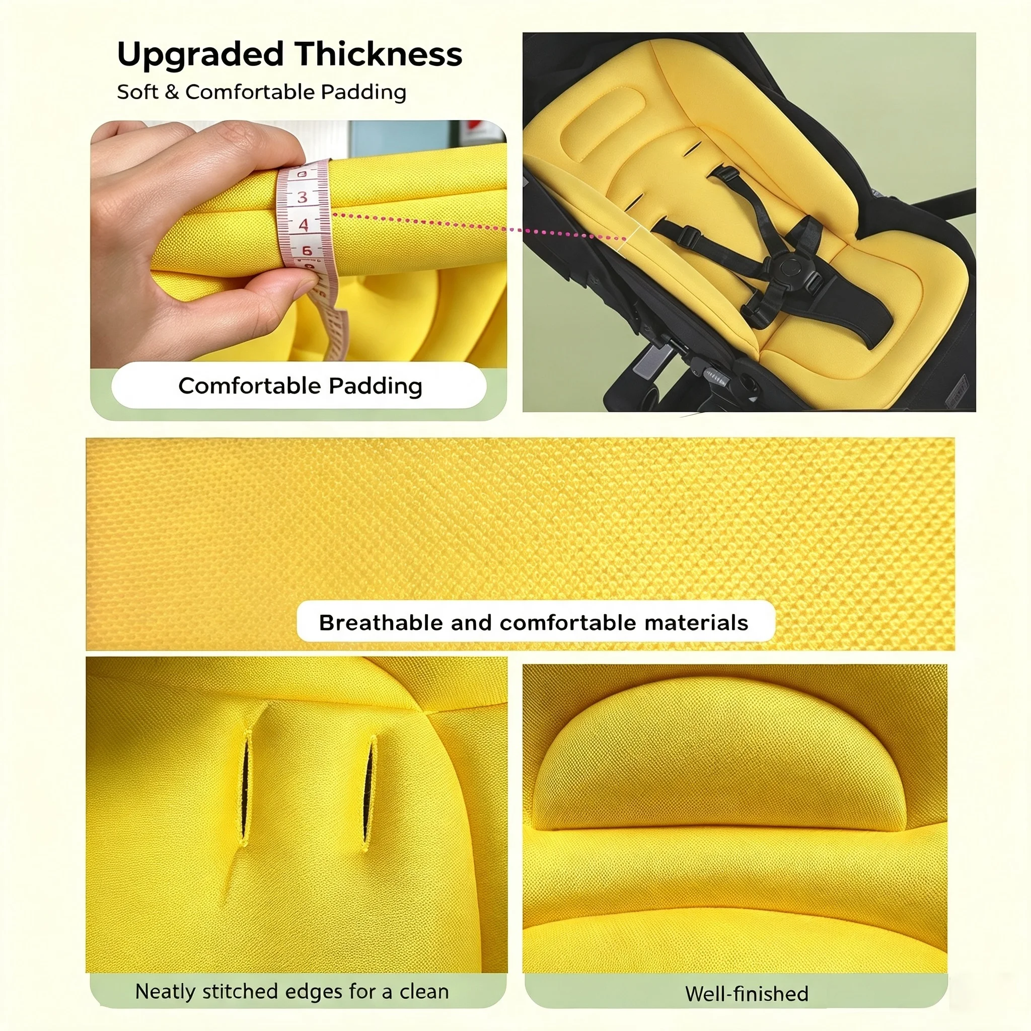Cozy Thick Stroller Mat for Baby, Non-Slip Warm Seat Cover, Universal Cushion for Pram & Car Seat, Ideal Newborn Shower Gift