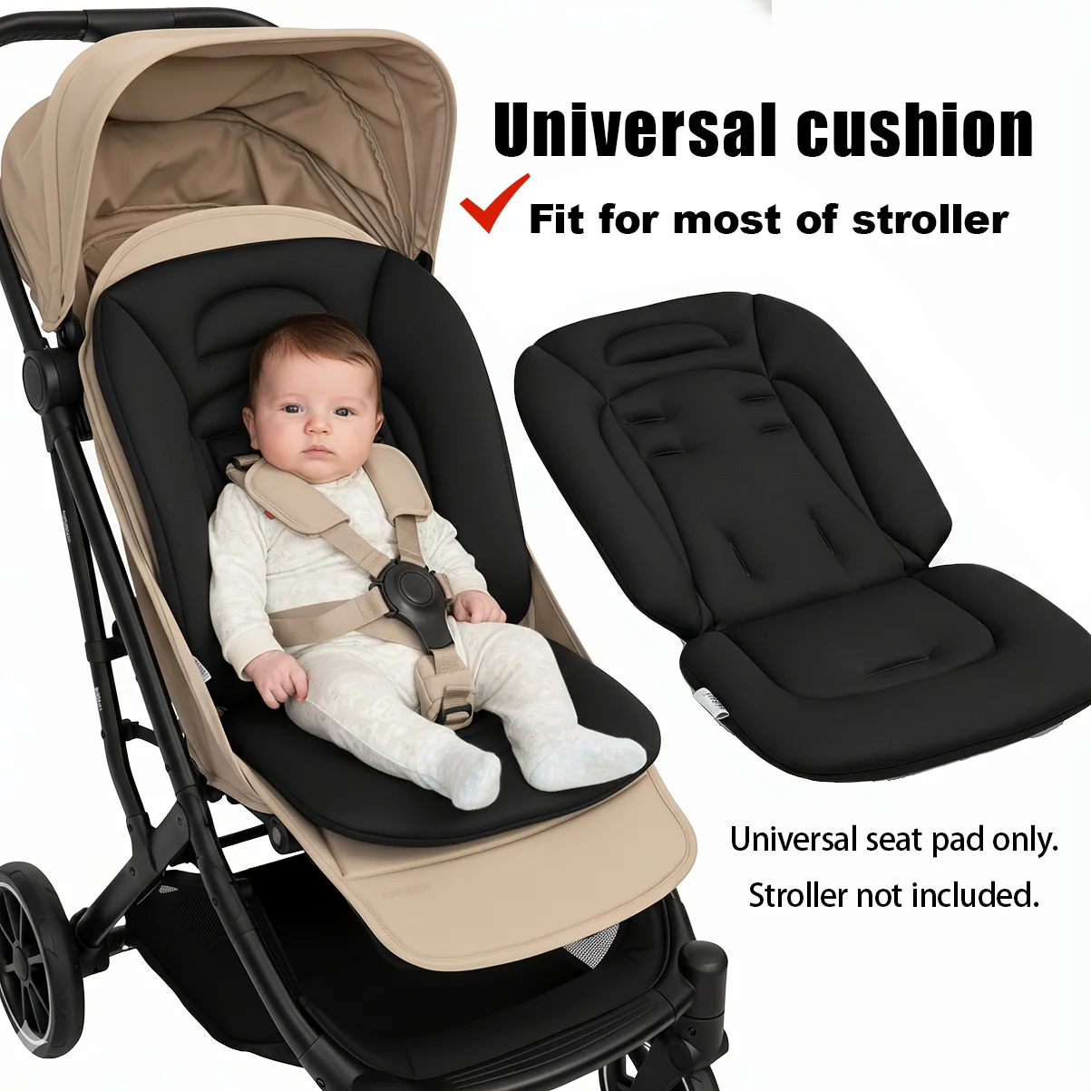 Cozy Thick Stroller Mat for Baby, Non-Slip Warm Seat Cover, Universal Cushion for Pram & Car Seat, Ideal Newborn Shower Gift