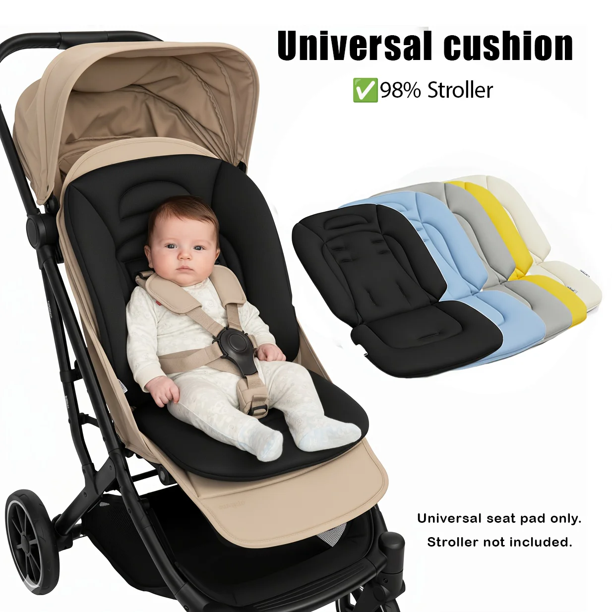 Cozy Thick Stroller Mat for Baby, Non-Slip Warm Seat Cover, Universal Cushion for Pram & Car Seat, Ideal Newborn Shower Gift