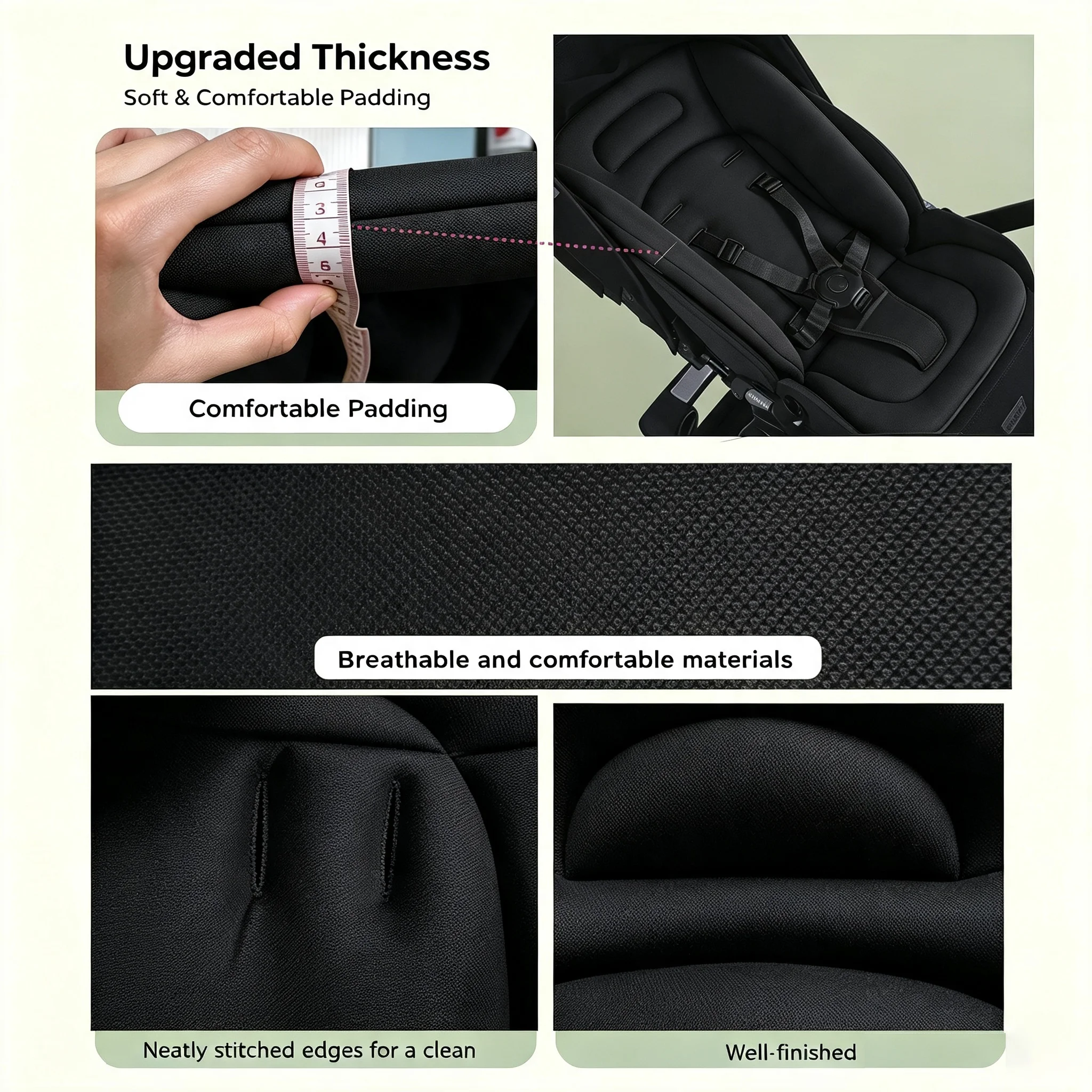 Cozy Thick Stroller Mat for Baby, Non-Slip Warm Seat Cover, Universal Cushion for Pram & Car Seat, Ideal Newborn Shower Gift