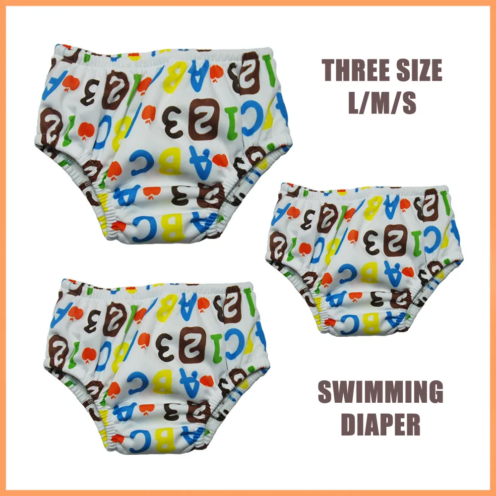 (20pcs A Lot ) Three sizes for Washable Reusable Baby Swimming Diaper Swimming Pant Swim Diaper Top Quality