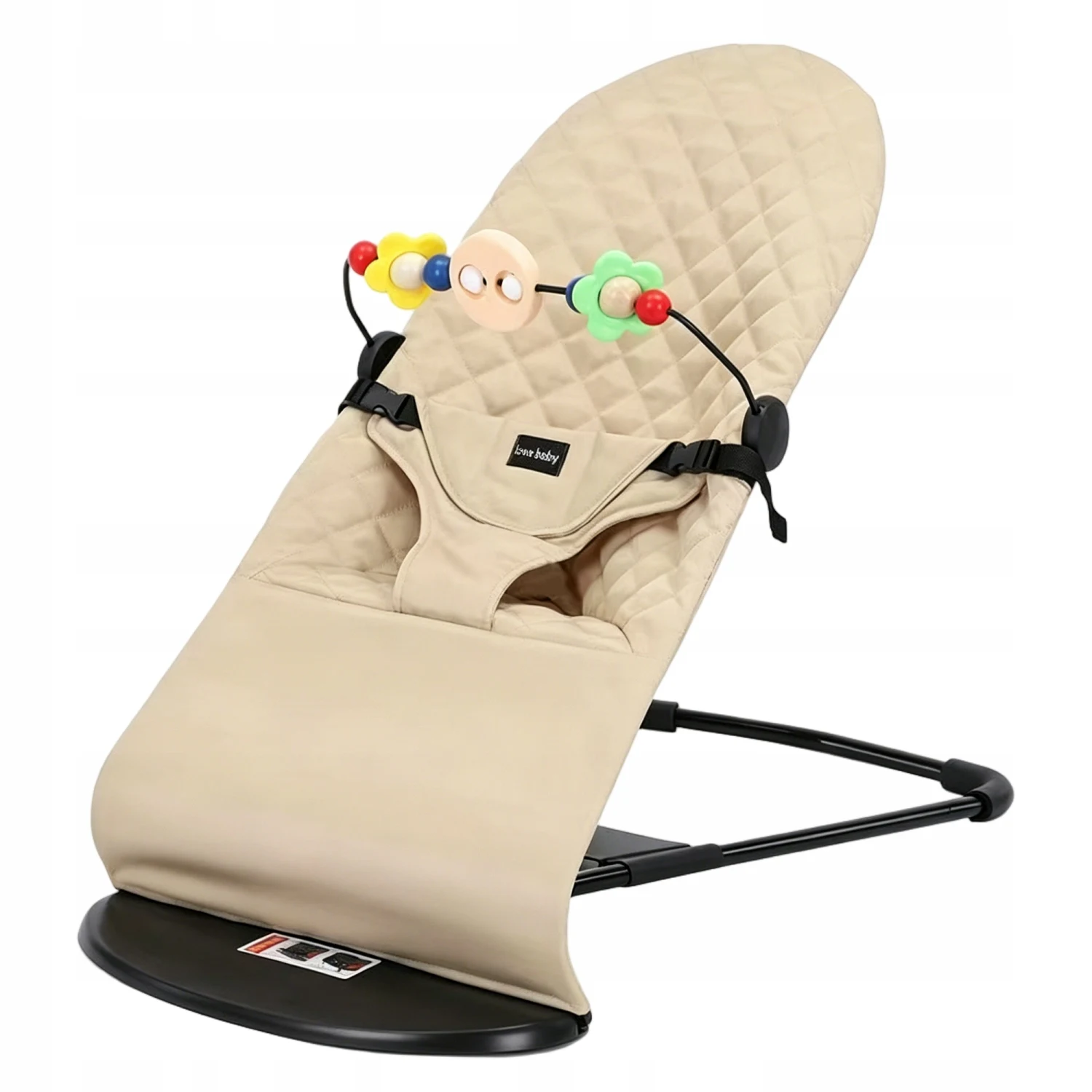2-in-1 Foldable Baby Bouncer Lounger with Toy Bar – Adjustable Infant Rocker, Portable Newborn Cradle Seat 0-24 Months, Safety Certified
