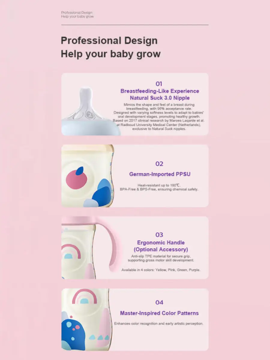 Avent SCY94 PPSU Baby Bottle Anti Colic BPA Free Feeding Nipple High Heat Resistant Wide Neck Slow Flow Bottle Newborn Bottle
