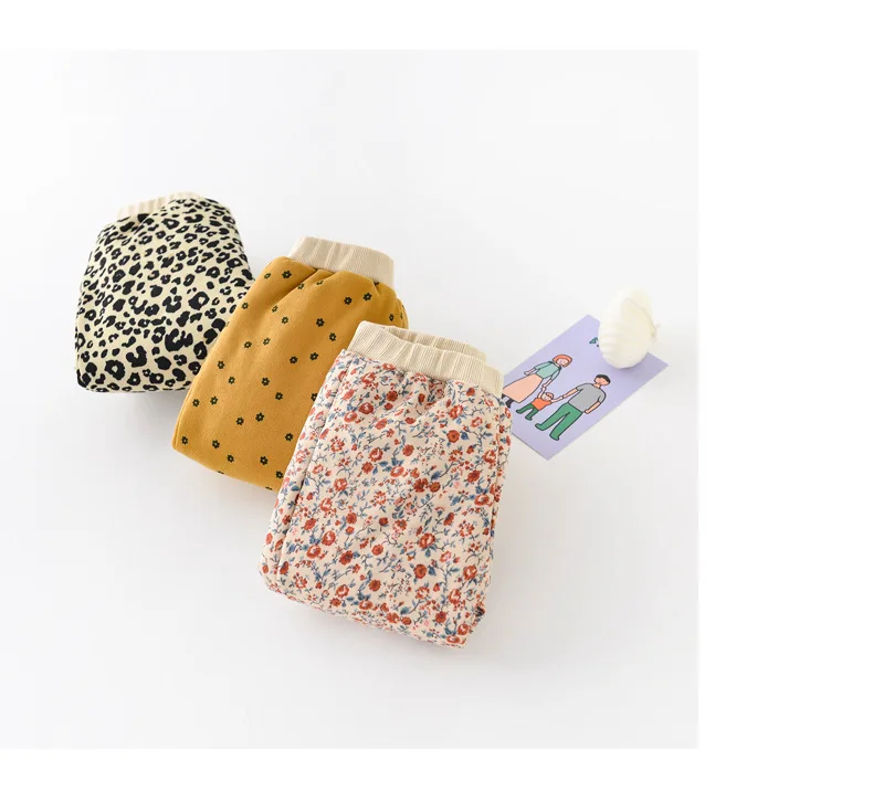 2026 Winter New Baby Warm Clothes Set Cute Leopard Floral Coat + Pants 2pcs Suit Vintage Baby Girl Outfits Infant Jacket Set