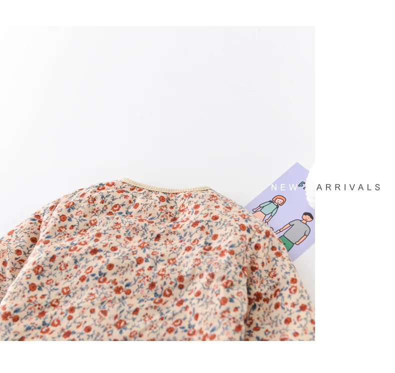2026 Winter New Baby Warm Clothes Set Cute Leopard Floral Coat + Pants 2pcs Suit Vintage Baby Girl Outfits Infant Jacket Set