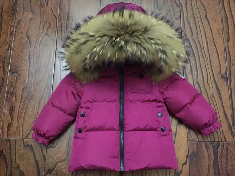 Russian Winter Down Suit For Girls Warm Children Winter Suits Boys Duck Down Jacket+overalls 2 Pcs Clothing Set Kids Snow Wear