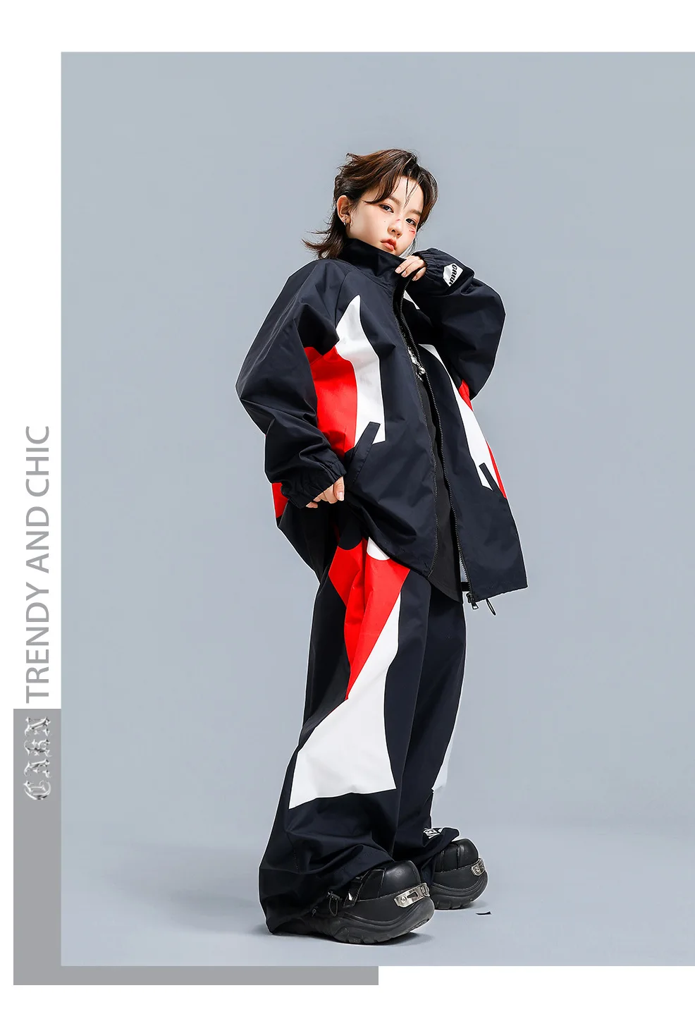 Children Streetwear Hip Hop Boys Girls Loose Casual Sport Jacket Pant Sets Kids Coat Trousers Tracksuits Stage Clothes Costumes