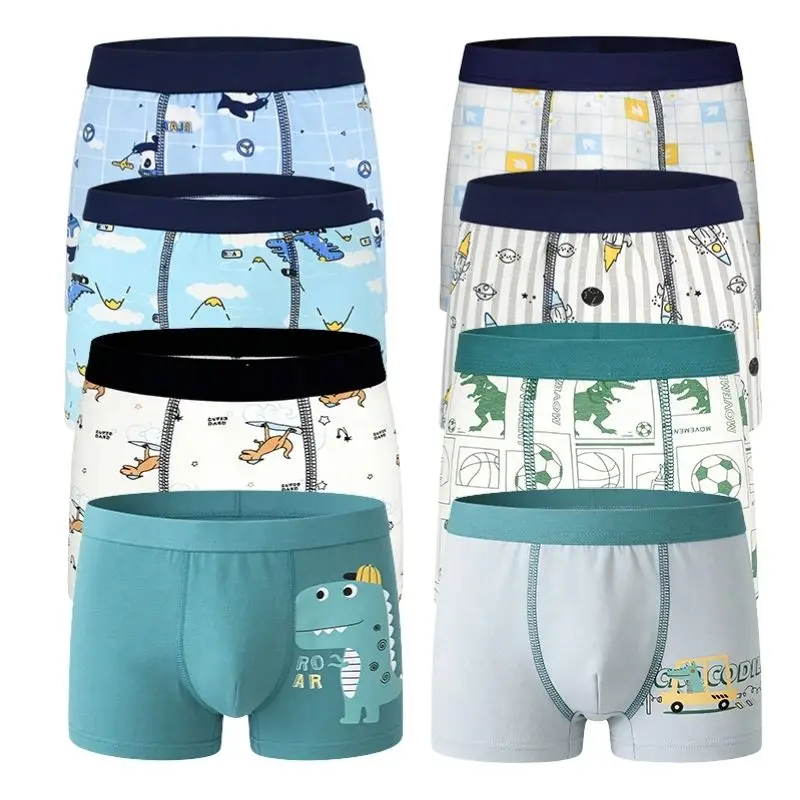 Boys Cotton Underwears 24 Pack Kids Soft Boxer Briefs With Non-Roll Waistband
