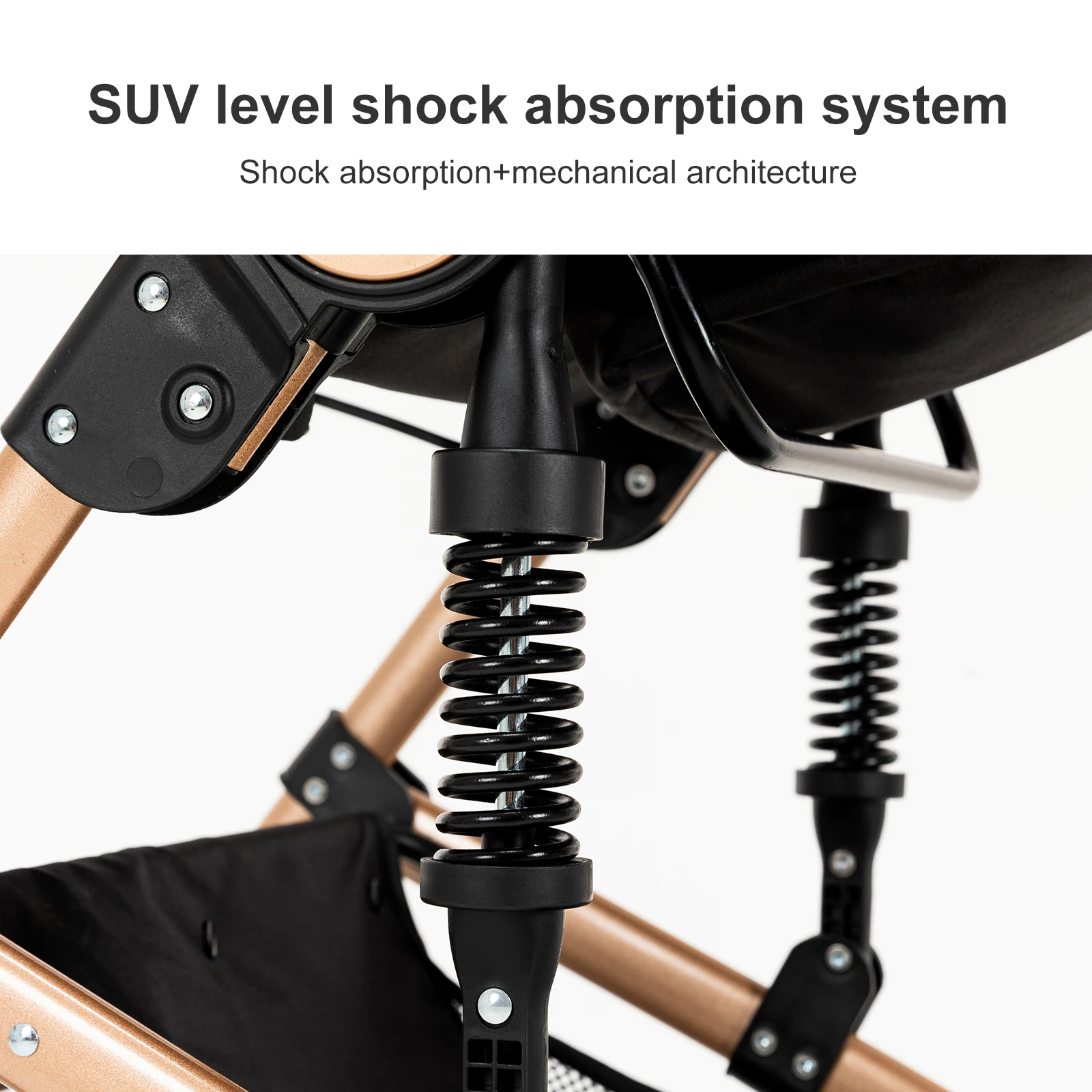 Foldable 3 in 1 Baby Travel System Stroller High Landscape Reversible Bassinet Pram Infant Car Seat Combination Multi-Function Lightweight Pushchair All-Terrain EVA Wheels Shock Absorber One-Foot Brake Newborn Baby Carriage Set