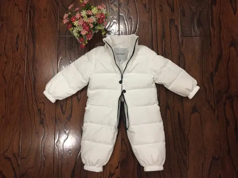 Russian Winter Boys Girls 1-5Y Winter Overalls Baby Rompers Duck Down Jumpsuit Real Fur Collar Children Outerwear Kids Snowsuit