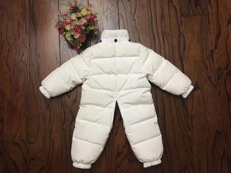 Russian Winter Boys Girls 1-5Y Winter Overalls Baby Rompers Duck Down Jumpsuit Real Fur Collar Children Outerwear Kids Snowsuit