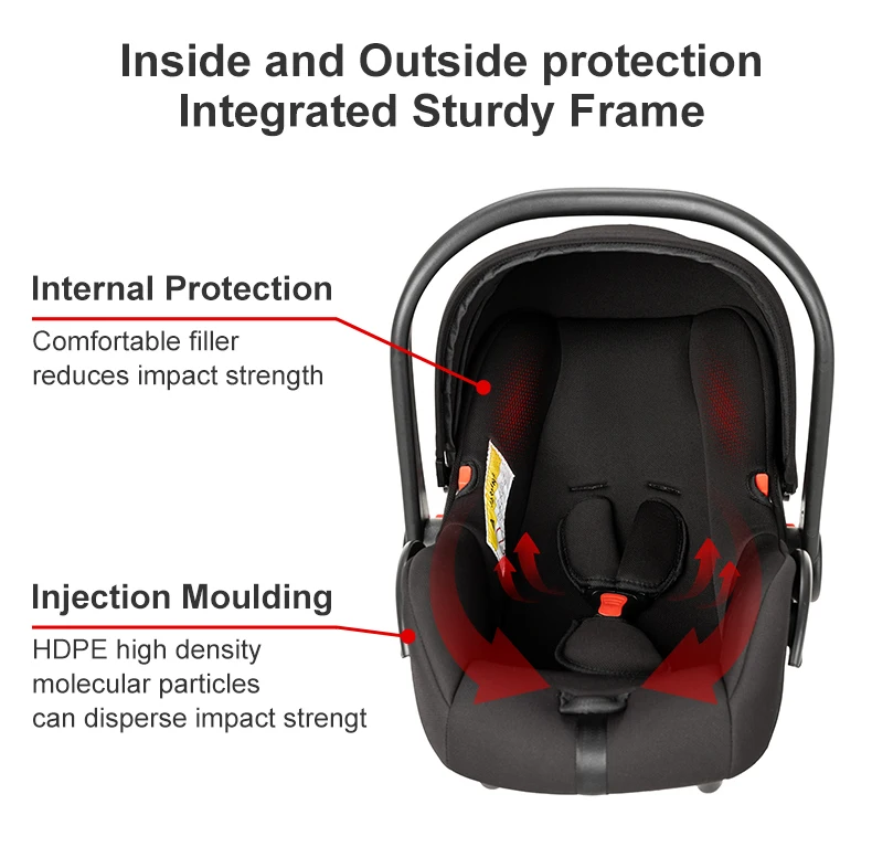 Infant Carrier Baby Stroller 3 in 1 Travel System High Landscape Newborn Pushchair with Reversible Bassinet Foldable Frame Seat EVA Wheels Shock Absorbing Suspension Foot Brake 360 Swivel Front Wheels Storage Basket