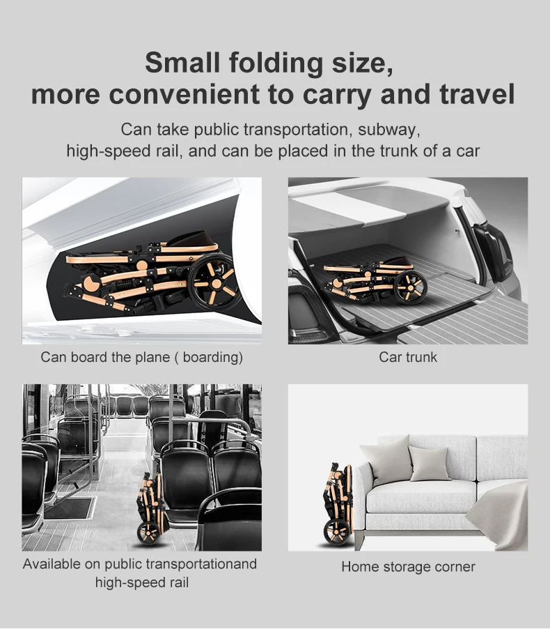 Infant Carrier Baby Stroller 3 in 1 Travel System High Landscape Newborn Pushchair with Reversible Bassinet Foldable Frame Seat EVA Wheels Shock Absorbing Suspension Foot Brake 360 Swivel Front Wheels Storage Basket