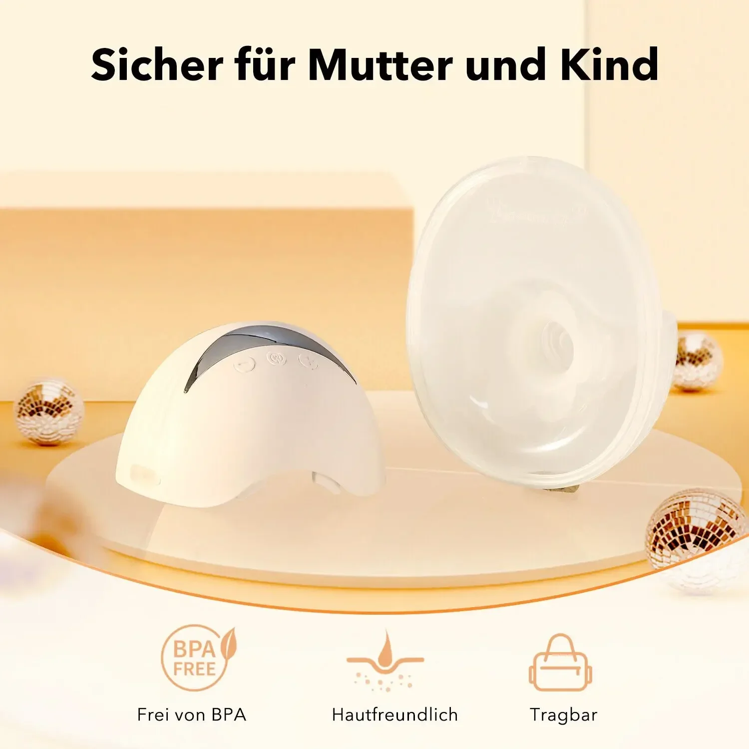 Hands-free wearable electric breast pump with 4 modes and 12 adjustable speeds. Features a white, one-piece portable design, ultra-quiet operation, and is a handy tool for working mothers who need to pump.
