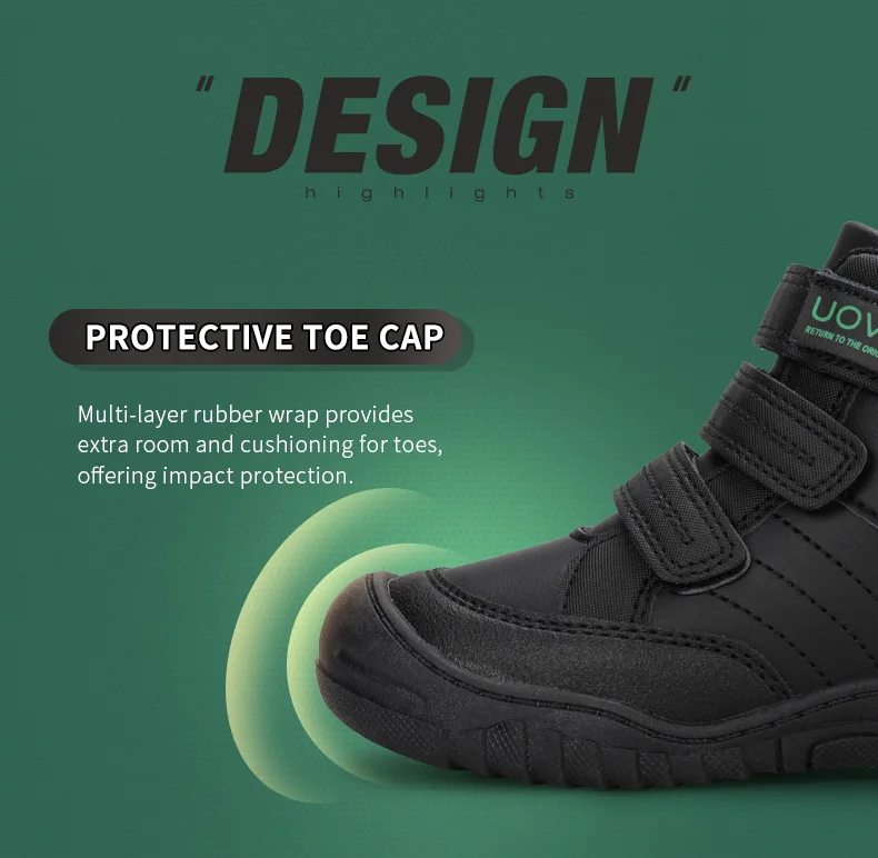 UOVO New Arrival School Shoes Mid-Calf Boys Hiking Fashion Sport Outdoor Children Casual Sneakers Size #26-36