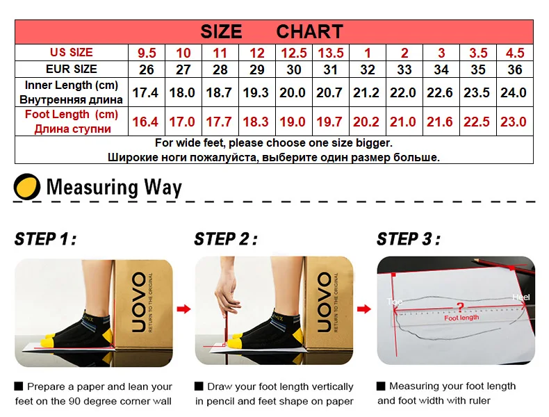 UOVO New Arrival School Shoes Mid-Calf Boys Hiking Fashion Sport Outdoor Children Casual Sneakers Size #26-36
